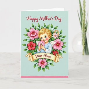 Tarjeta del Día de la Madre con Halo Floral