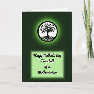 Tarjeta del Día de la Madre con Hoja Brillante