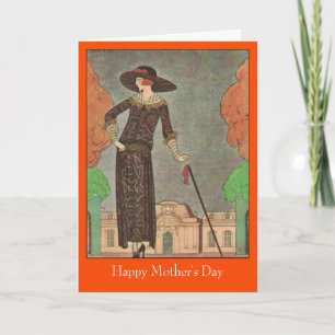 Tarjeta del Día de la Madre con ilustración france