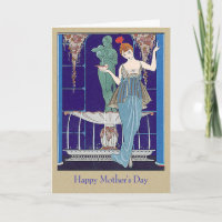 Tarjeta del Día de la Madre con ilustración france
