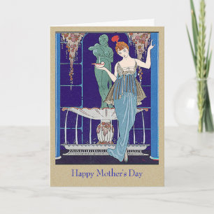 Tarjeta del Día de la Madre con ilustración france