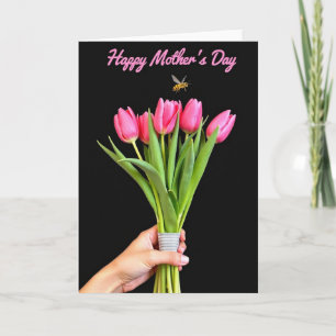 Tarjeta del Día de la Madre con Insecto Floral