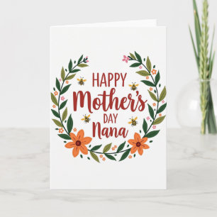 Tarjeta del Día de la Madre con Insectos Voladores