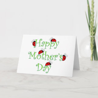 Tarjeta del Día de la Madre con las mariquitas