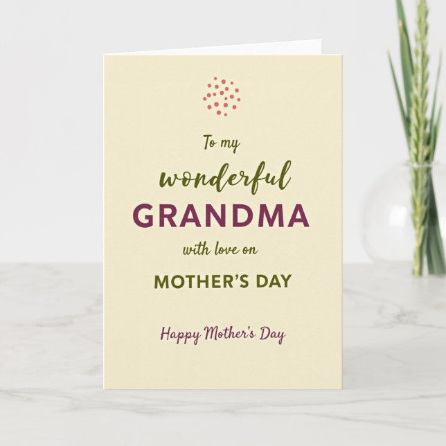Tarjeta del Día de la Madre con letra Olive Script (Anverso)