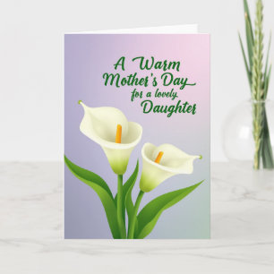 Tarjeta del Día de la Madre con Lirio de Arum