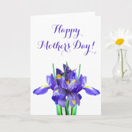 Tarjeta del Día de la Madre con Lirios Morados