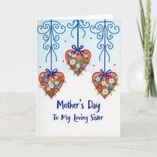 Tarjeta del Día de la Madre con Listón Azul Celest