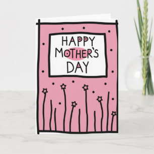 Tarjeta del Día de la Madre con Lunares Rosados