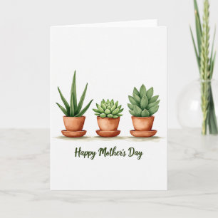 Tarjeta del Día de la Madre con Maceta de Planta