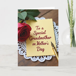 Tarjeta del Día de la Madre con Mantel de Encaje