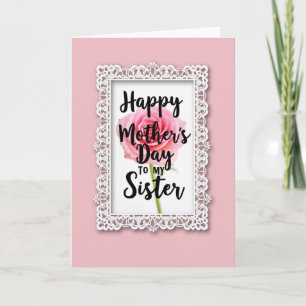 Tarjeta del Día de la Madre con Marco de Encaje