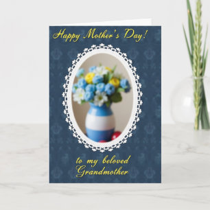 Tarjeta del Día de la Madre con Marco de Encaje