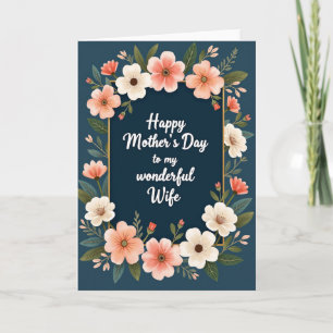 Tarjeta del Día de la Madre con marco de la Marina