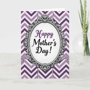 Tarjeta del Día de la Madre con Marco Plateado
