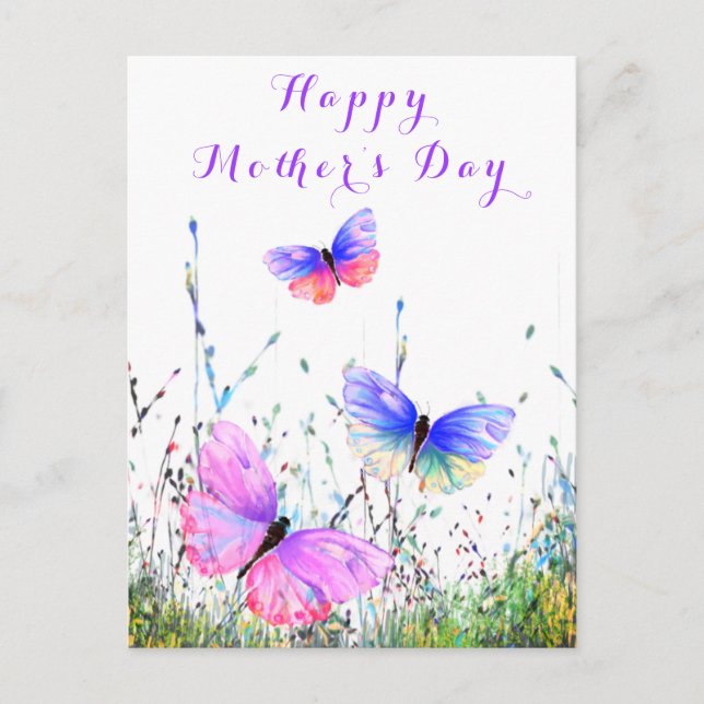 Tarjeta del Día de la Madre con Mariposas (Anverso)