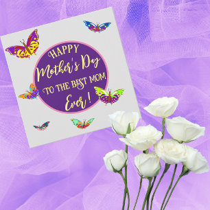 Tarjeta del Día de la Madre con mariposas