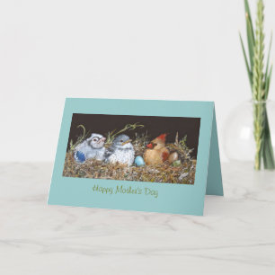 Tarjeta del Día de la Madre con muchos pájaros en 