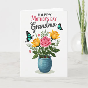 Tarjeta del Día de la Madre con Olla Rayada