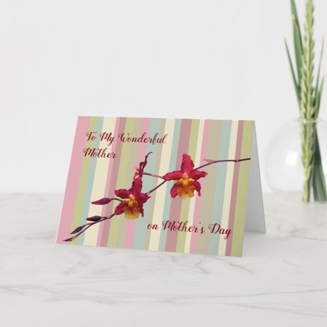 Tarjeta del Día de la Madre con orquídeas de Cranb (Anverso)
