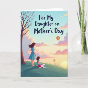 Tarjeta del Día de la Madre con Outfit Verde Turqu