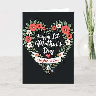 Tarjeta del Día de la Madre con patrón de corazón