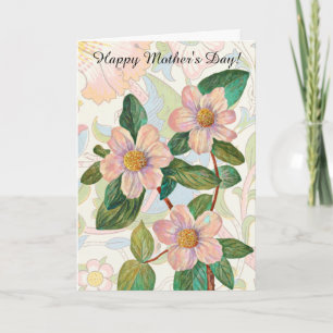Tarjeta del Día de la Madre con Patrón de Flores V