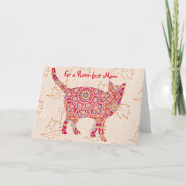 Tarjeta del Día de la Madre con Patrón de Gato Vin