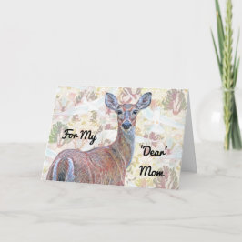 Tarjeta del Día de la Madre con patrón de venado y