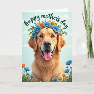 Tarjeta del Día de la Madre con Pelaje Dorado