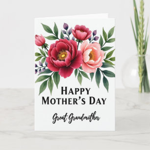 Tarjeta del Día de la Madre con Peonía Rosada
