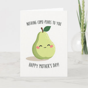 Tarjeta del Día de la Madre con pera alegre