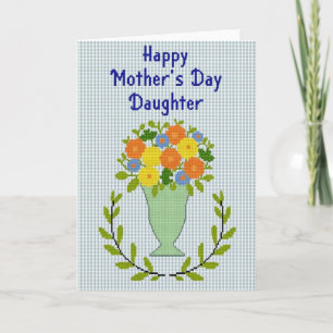 Tarjeta del Día de la Madre con Píxeles Florales