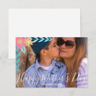Tarjeta del Día de la Madre con ramas florales ver