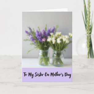 Tarjeta del Día de la Madre con Ramo de Lavanda