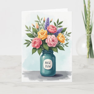 Tarjeta del Día de la Madre con Ramo de Pastel