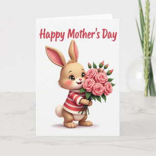Tarjeta del Día de la Madre con Ramo de Rosas