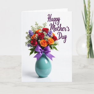 Tarjeta del Día de la Madre con Ramo Exuberante