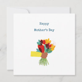 Tarjeta del Día de la Madre con Ramo Floral de Fan