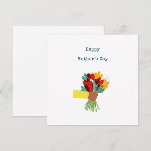Tarjeta del Día de la Madre con Ramo Floral de Fan
