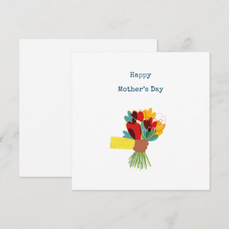 Tarjeta del Día de la Madre con Ramo Floral de Fan