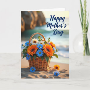 Tarjeta del Día de la Madre con Ramo Naranja