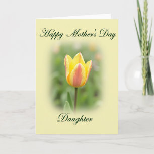 Tarjeta del Día de la Madre con Rayas Carmesí