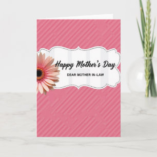 Tarjeta del Día de la Madre con Rayas Rosas