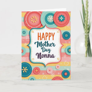 Tarjeta del Día de la Madre con Rayas Verde Azulad