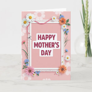 Tarjeta del Día de la Madre con Recorte de Encaje