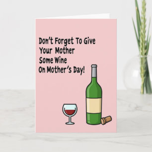 Tarjeta del Día de la Madre con regalo de vino