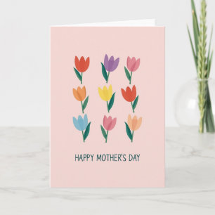Tarjeta del Día de la Madre con rejilla floral