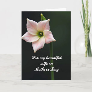Tarjeta del Día de la Madre con retrato floral
