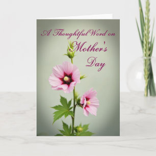 Tarjeta del Día de la Madre con rocío floral